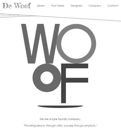 De Woof website landing page